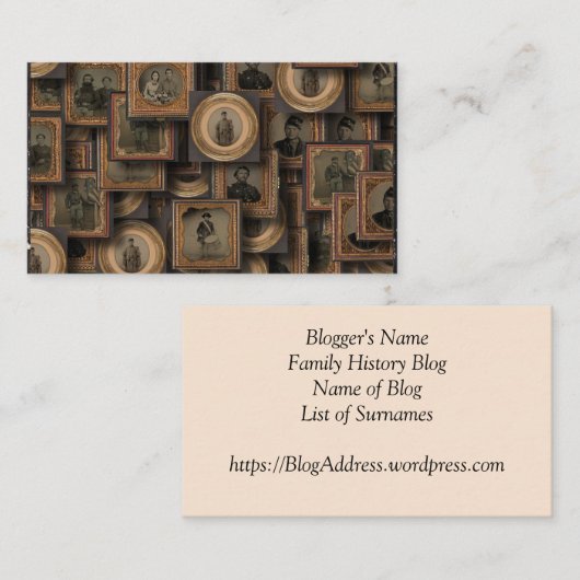 Carte de Blogger de généalogie (Devant / Derrière)