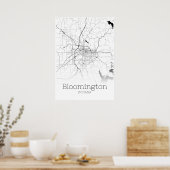 Carte de Bloomington - Indiana - Poster de la cart (Cuisine)