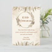 Carte de Boho Eid ul Adha Mubarak beige floral isl (Debout devant)