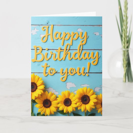 Carte de bois joyeuse pour anniversaire (Devant)