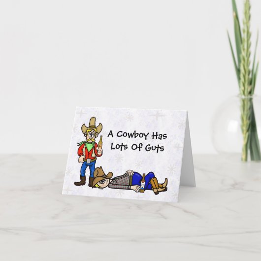 Carte de boisson amusante Cowboy (Devant)