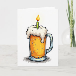 Carte de Boisson Mousseuse d'Anniversaire
