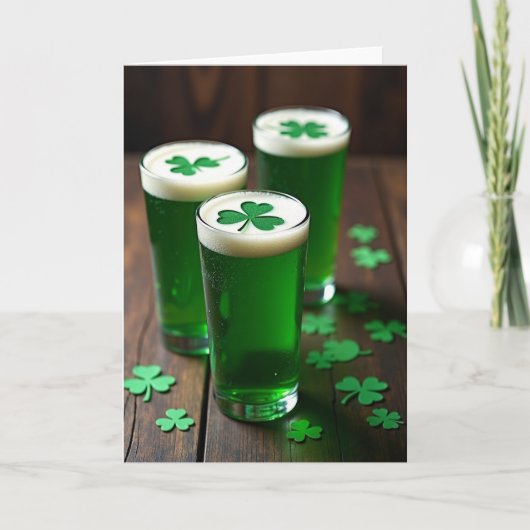 Carte de Boisson Verte Trèfle (Devant)