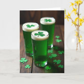 Carte de Boisson Verte Trèfle (Fleur jaune)