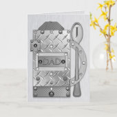 Carte de boissons papa en métal et acier (Fleur jaune)