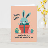 Carte de boîte-cadeau Aqua Bunny (Fleur jaune)