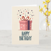 Carte de boîte d'anniversaire pastel (Fleur jaune)