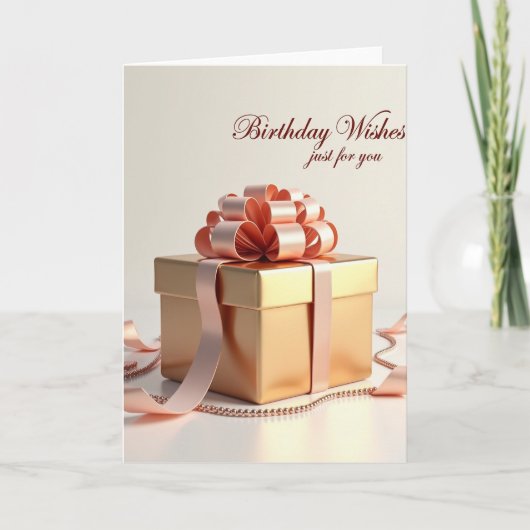 Carte de boîte dorée pour anniversaire de luxe (Devant)