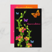 Carte de boîtier à néon papillons et fleurs (Devant / Derrière)