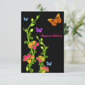 Carte de boîtier à néon papillons et fleurs (Debout devant)