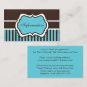 Carte de boîtier Aqua, Brown et blanc Damask (Devant / Derrière)