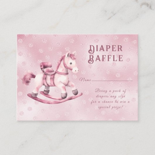Carte de boîtier Baby shower à cheval rose (Devant)