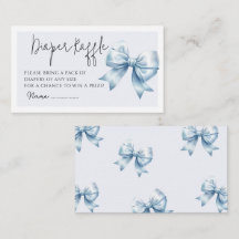 Carte de boîtier Baby shower Bow en ruban bleu