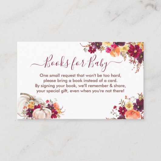 Carte de boîtier Baby shower de demande de livre f (Devant)