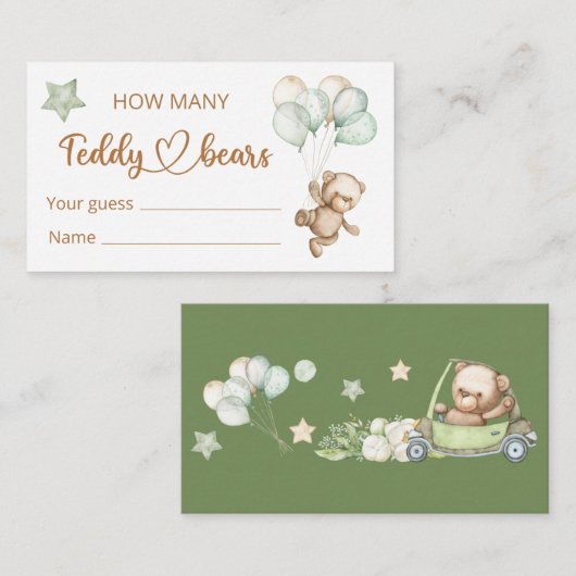 Carte de boîtier Baby shower pour bébé ours en pel (Devant / Derrière)