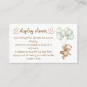 Carte de boîtier Baby shower pour bébé ours en pel (Devant)