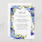 Carte de boîtier bleu violet et jaune Détails flor (Devant / Derrière)