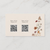 Carte de boîtier Boho Registry QR Codes (Dos)