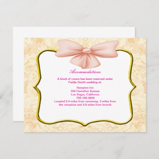 Carte de boîtier Bow Rose (Devant / Derrière)