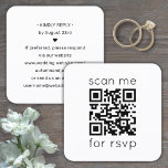 Carte de boîtier Carré du site Web Mariage RSVP de<br><div class="desc">Simplifiez les réponses RSVP et fournissez tous les détails importants avec les cartes de boîtier carré QR modernes chic. Tout libellé est simple à customiser. Le dos de la carte comprend tous les détails supplémentaires de votre choix tels que le site Web, les demandes spéciales, répondre par date, etc. Lorsque...</div>