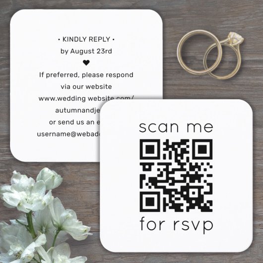 Carte de boîtier Carré du site Web Mariage RSVP de