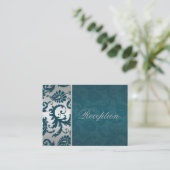 Carte de boîtier Damask II en argent et Turquoise (Debout devant)