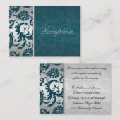 Carte de boîtier Damask II en argent et Turquoise (Devant / Derrière)