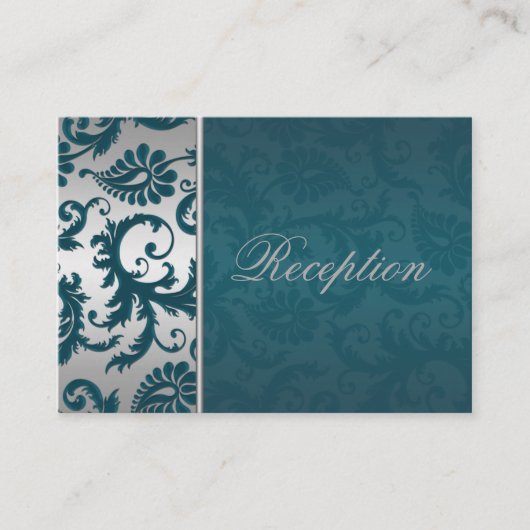 Carte de boîtier Damask II en argent et Turquoise (Devant)