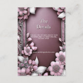 Carte de boîtier de cadre floral rose (Devant)