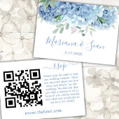 Carte de boîtier de code QR Mariage Blue Hydrangea