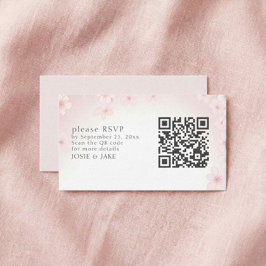 Carte de boîtier de code QR RSVP RSVP Soft Cherry 