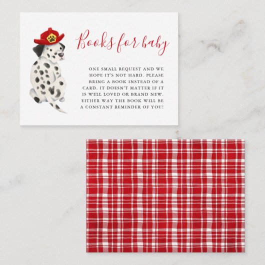 Carte de boîtier de demande de carnet de pompiers (Devant / Derrière)