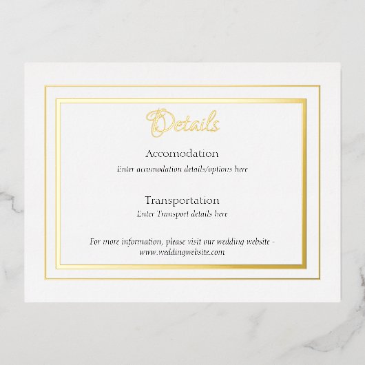 Carte de boîtier de détails de mariage à profil of (Recto)