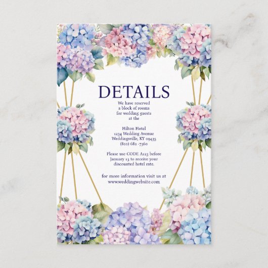 Carte de boîtier de détails Hydrangea (Devant)