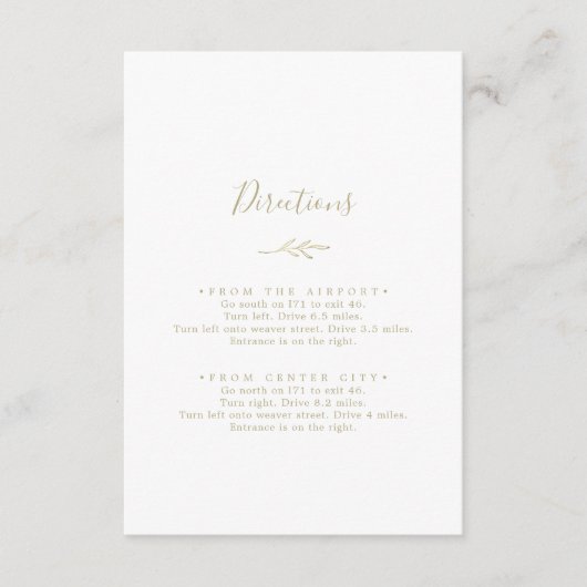 Carte de boîtier de direction Gold Feuille minimal (Devant)