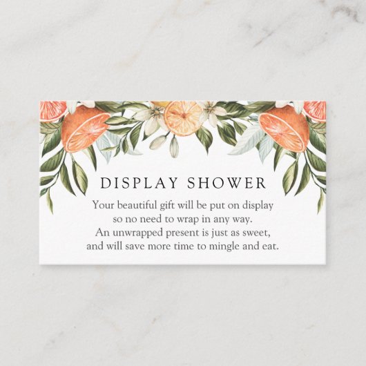 Carte de boîtier de douche à affichage oranges et  (Devant)