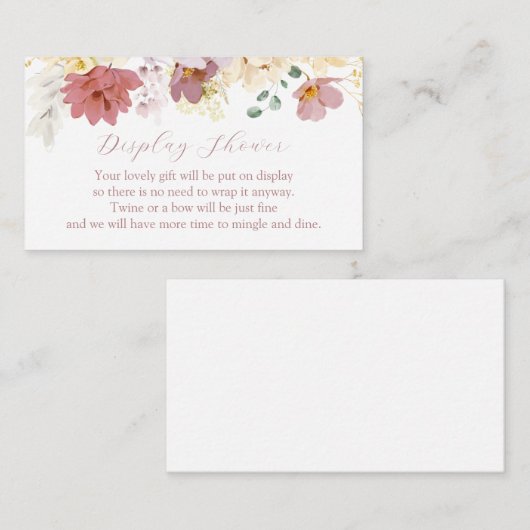 Carte de boîtier de douche en fleurs roses (Devant / Derrière)