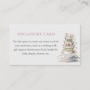 Carte de boîtier de douche Floral Teacups
