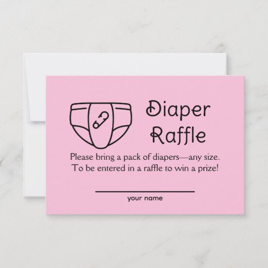 Carte de boîtier de douche rose pour bébé Raffle d (Devant)