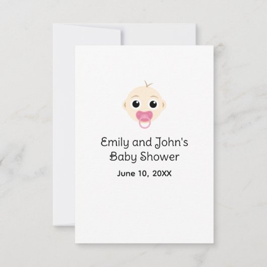 Carte de boîtier de douche rose pour bébé Raffle d (Dos)