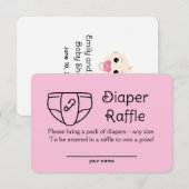 Carte de boîtier de douche rose pour bébé Raffle d (Devant / Derrière)