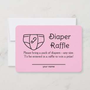 Carte de boîtier de douche rose pour bébé Raffle d