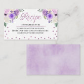 Carte de boîtier de Fête des mariées florale pourp (Devant / Derrière)