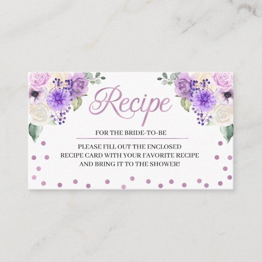 Carte de boîtier de Fête des mariées florale pourp (Devant)