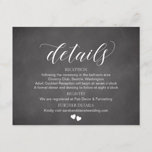 Carte de boîtier de la carte Détails du Mariage du (Devant)