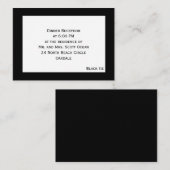 Carte de boîtier de la Cravate noire de la récepti (Devant / Derrière)