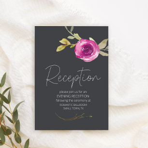 Carte de boîtier de Mariage à fleurs rose foncé
