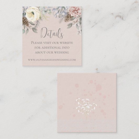 Carte de boîtier de Mariage romantique Blush (Devant / Derrière)
