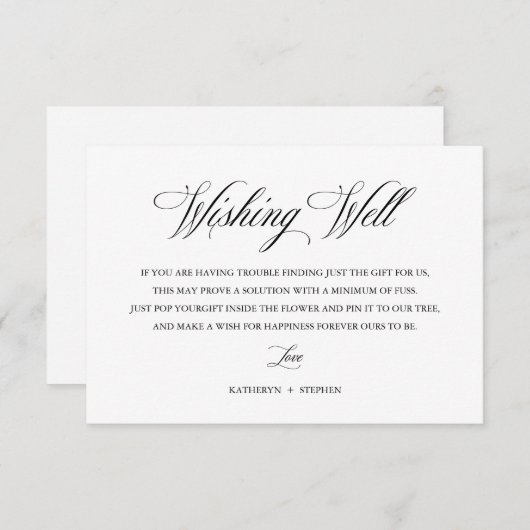 Carte de boîtier de puits de Wishing Script élégan (Devant / Derrière)