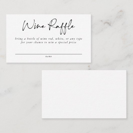 Carte de boîtier de raffe à vin (Devant / Derrière)